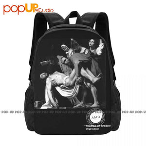 Virgil Abloh Mca Art 01 Backpack Large Capacity Bookbag Softback