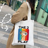 Gamepad Gaming Gamer Women Canvas Shopper Bag Harajuku Tote Shoulder