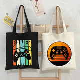 Gamepad Gaming Gamer Women Canvas Shopper Bag Harajuku Tote Shoulder