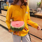 Watermelon Baby Girls Plush Fruit Shoulder Bag Soft Stuffed Chain Messenger Cros
