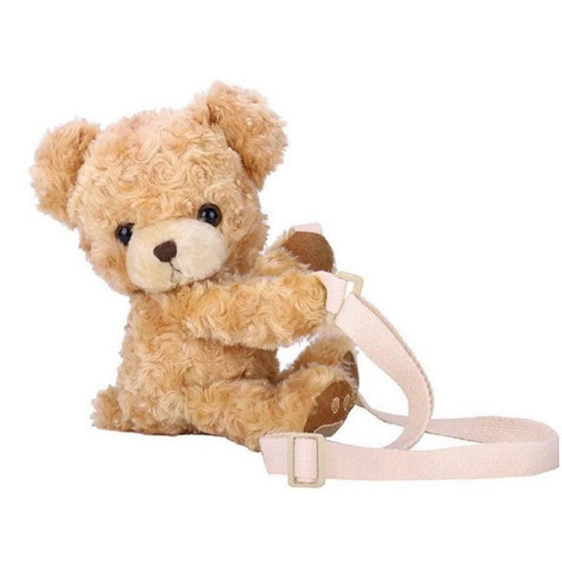 Girls Smile Bear Teddy bear Plush Doll Handbag Animal Shoulder Bag