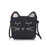 One-shoulder Cartoon Kids Bag Mini Princess Embroidered Kitten Bag