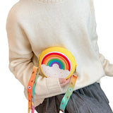Kids Shoulder Bag Cross-Body Pack Round Wide Strap Rainbow Donut