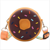 Kids Shoulder Bag Cross-Body Pack Round Wide Strap Rainbow Donut