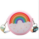 Kids Shoulder Bag Cross-Body Pack Round Wide Strap Rainbow Donut