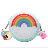 Kids Shoulder Bag Cross-Body Pack Round Wide Strap Rainbow Donut