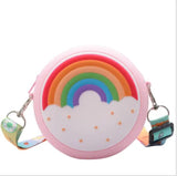 Kids Shoulder Bag Cross-Body Pack Round Wide Strap Rainbow Donut
