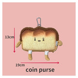 Bread Toast Plush Shoulder Bag Girls Coin Purse Card Holder