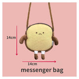 Bread Toast Plush Shoulder Bag Girls Coin Purse Card Holder