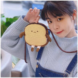 Bread Toast Plush Shoulder Bag Girls Coin Purse Card Holder