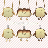 Bread Toast Plush Shoulder Bag Girls Coin Purse Card Holder
