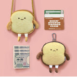 Bread Toast Plush Shoulder Bag Girls Coin Purse Card Holder