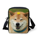 Shiba Inu Smile Puppy Shoulder Messenger Bag for Boys