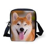 Shiba Inu Smile Puppy Shoulder Messenger Bag for Boys