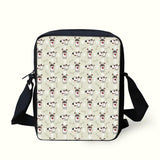 Dog Pattern Messenger Crossbody Bag Girls Handbags Shoulder Bags
