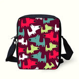 Dog Pattern Messenger Crossbody Bag Girls Handbags Shoulder Bags