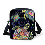 Sea Turtle Pattern Shoulder Messenger Bag for Girls and Boys