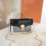 Women Mini Square Shoulder Bag Star Sequin Crossbody Bag
