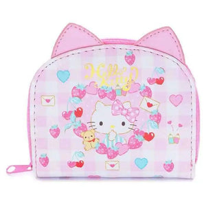 Hello Kitty Anime Cartoon Strawberry Print Girl Wallet