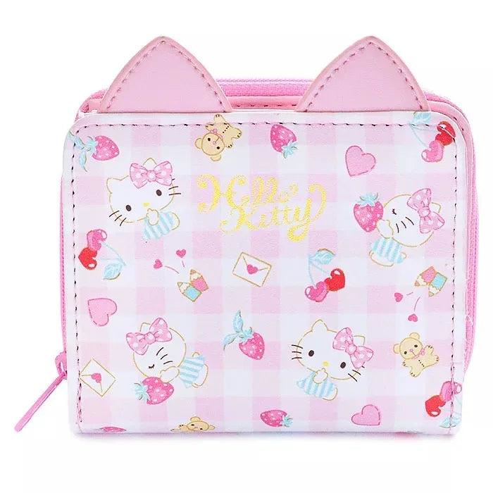 Hello Kitty Anime Cartoon Strawberry Print Girl Wallet