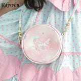 Japan Unicorn Cute Handbag Round Messenger Bag Mini Lolita Girl Shoulder Purse B