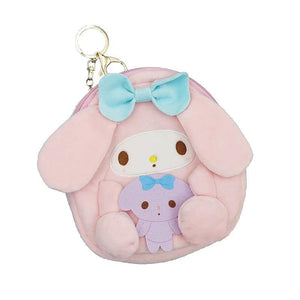 Kuromi Cinnamon My Melody Plush Wallet Coin Purse Keychain