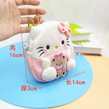 Kuromi Cinnamon My Melody Plush Wallet Coin Purse Keychain