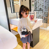 Kids Shoulder Bag with Pearl Handle Mini Crossbody Pack Handbag