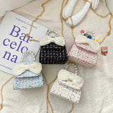 Kids Shoulder Bag with Pearl Handle Mini Crossbody Pack Handbag