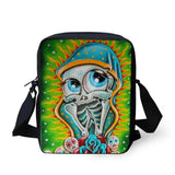 Candy Skull Shoulder Messenger Bag Crossbody Phone Bag for Boys