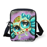 Candy Skull Shoulder Messenger Bag Crossbody Phone Bag for Boys