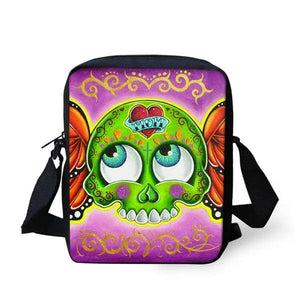 Candy Skull Shoulder Messenger Bag Crossbody Phone Bag for Boys