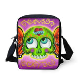Candy Skull Shoulder Messenger Bag Crossbody Phone Bag for Boys
