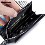 RFID Antimagnetic Leather Men's Wallet Short Business Purse