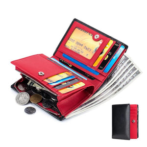 RFID Antimagnetic Leather Men's Wallet Short Business Purse