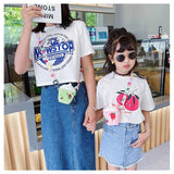 Kids Crossbody Bags Messenger Bag Fruit Print Ice Cream Shaped Shoulder Bag