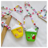 Kids Crossbody Bags Messenger Bag Fruit Print Ice Cream Shaped Shoulder Bag