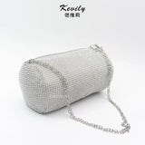 Cavilly Cylinder Bag Creative Armpit Double Chain Bag