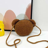 Kids Chest Bag Bear Mini Bag Small Brown Shoulder Bag