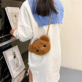 Kids Chest Bag Bear Mini Bag Small Brown Shoulder Bag