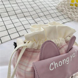 Canvas Bucket Bag Crossbody Shoulder Bag