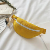Girls Canvas Waist Bag Pack Zip Casual Chest Bum Belt Shoulder Pouch