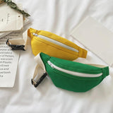 Girls Canvas Waist Bag Pack Zip Casual Chest Bum Belt Shoulder Pouch