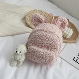 Kids Bunny Ear Plush Backpack for Kindergarten School
