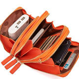 Large Capacity Women's Wallet Solid Leather Mobile Phone Bag