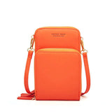 Large Capacity Women's Wallet Solid Leather Mobile Phone Bag