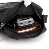 Haoshuai Men's Nylon Shoulder Messenger Bag Large Capacity Backpack