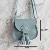 Girls Tassel Small Shoulder Bag Sweet PU Leather Waist Bag