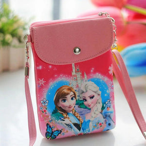 Frozen Princess Mobile Phone Bag PU Leather Girls Coin Purse Elsa