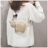 Winter Plush Lamb Shoulder Bag Alpaca Shape Handbag